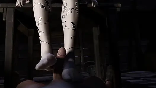 3 boyutlu ateşli Asyalı kostümlü striptizci ıslak amcığını çok sert siktiriyor
