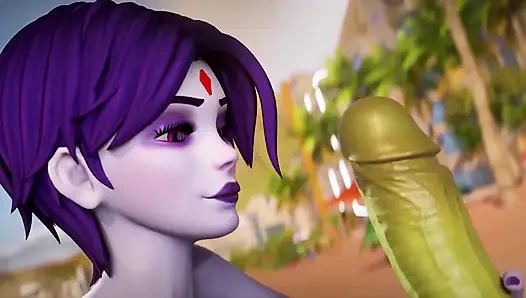 Raven - plajda tatil köyünde sikişiyor