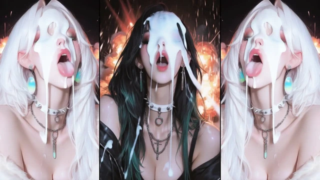 Anime karakterleri yüzlerini tamamen dölle kaplıyor.