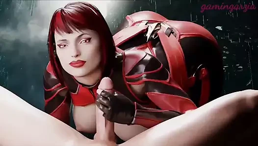 Sevimli kızıl saçlı paralı asker küçük bir handjob molası alır