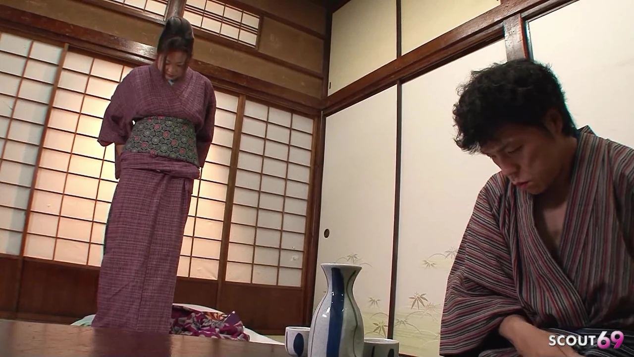 Traditional Japanese Geisha with big natural Tits seduce to Fuck and Creampie at Uncensored JAV