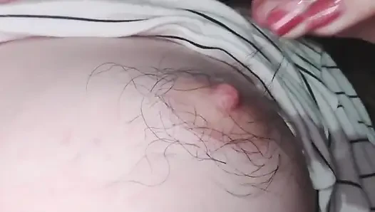 Playing with My Hairy Nipples