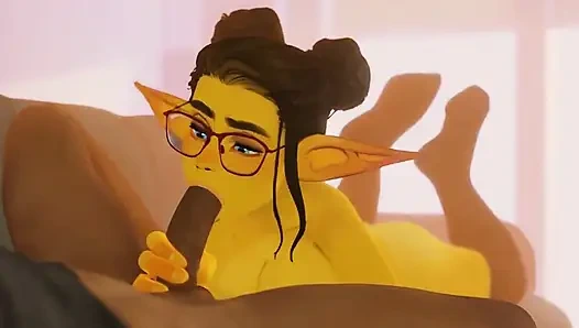 Sevimli gnome kız sakso çekiyor (ses yok)