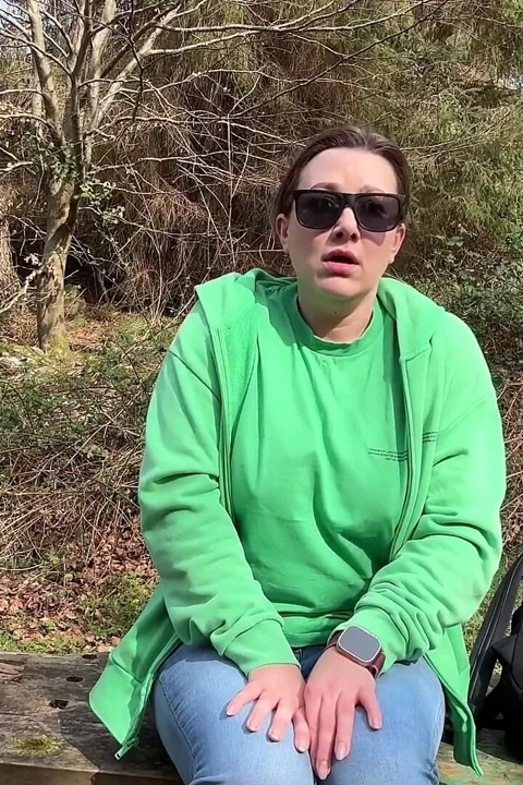 Desperate Outdoor Wetting Jeans on the Public Trail