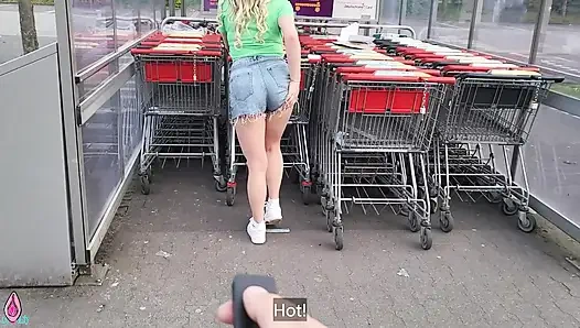 Cheating girlfriend loses remote control of ass plug in public and gives stranger man her asshole outdoors