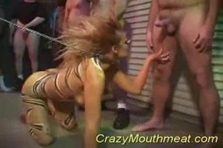 Сумасшедший ебарь с мясом в рот, дикая кошка принимает оральный оргий со многими членами