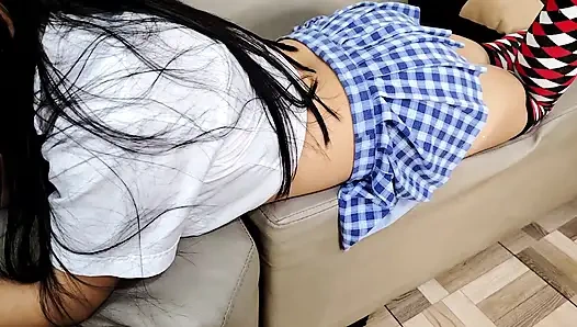 Caught on the Couch: Stepdad Disciplines His Filthy Stepdaughter