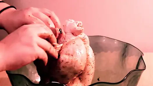 Meat massage meat on spit meat in my mouth