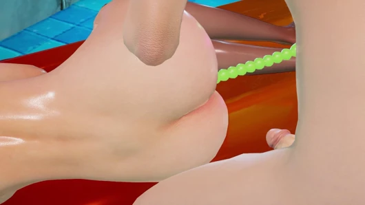 Sheila pool 3d animasyon - büyük memeli masaj inliyor, sıkı göt vibratörü ve g-spot parmaklama fışkırtıyor