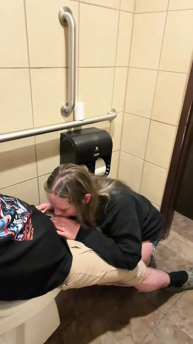 Wife Almost Caught Sneaking in to Restroom to Get Fucked