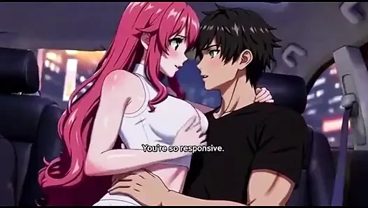 Stepsister seduce stepbrother sitting on car back seat