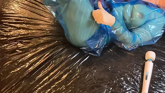 mavi şeffaf pvc plastik mastürbasyon