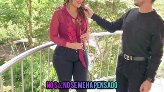 Interview on the Street with a Young Latina with a Big Ass, Ends in Sex