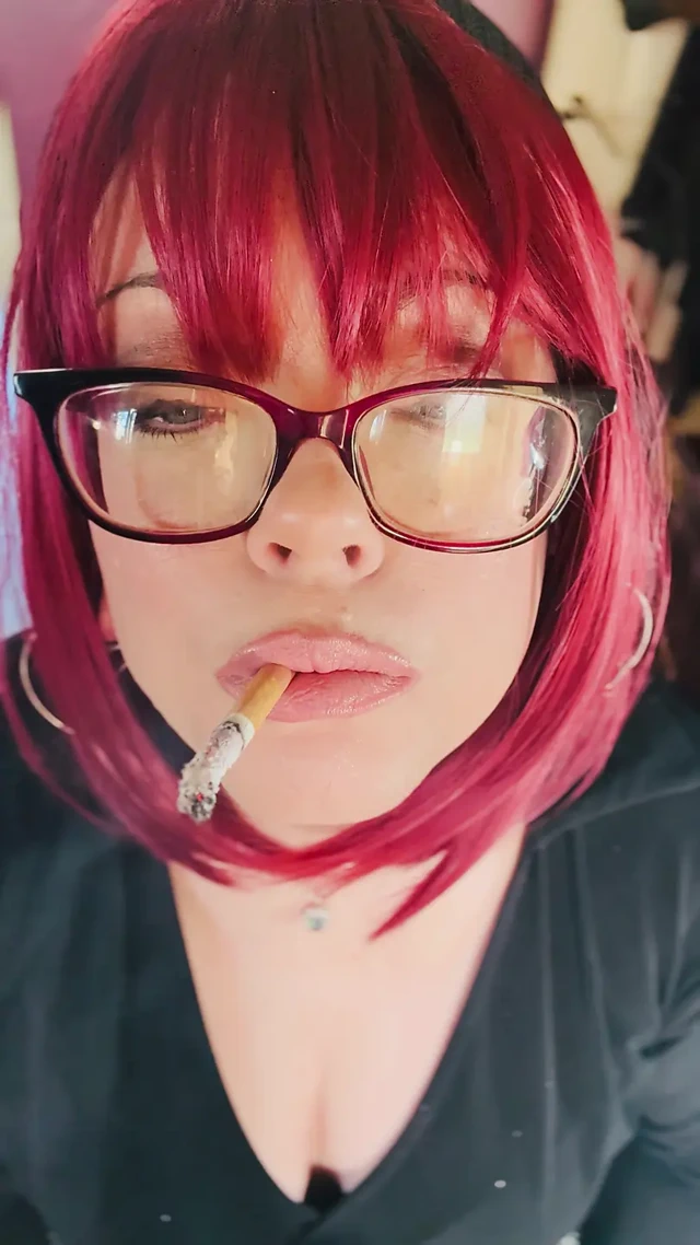 Miss Tina Snua Loves To Dangle Her Cigarette! Smoking Smoker Glasses