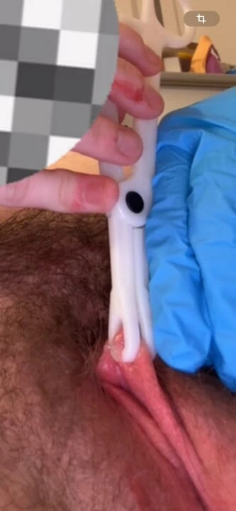 Piercing my pussy for daddy