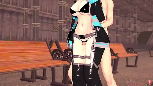 Fiery servicing bu sigara içen cosplayer kontrolü ele aldığında ateşli bir yayın ortaya çıkarıyor