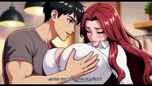 Üvey anne üvey oğluna mutfakta seksi tarzda özel bir rekrep öğretiyor