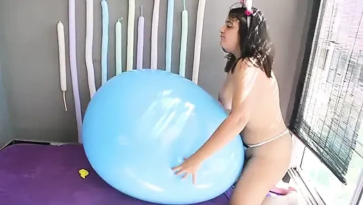 Bunny Rides Stuff and Pop Big 36inch Balloon - Bunny Looner
