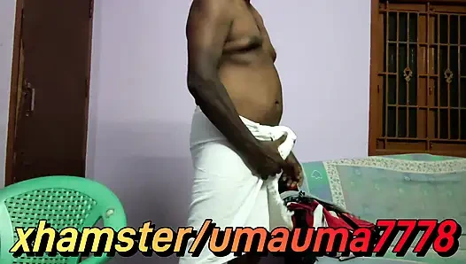 Hintli Tamil Orta Yaşlı Adam Evde Mastrubation