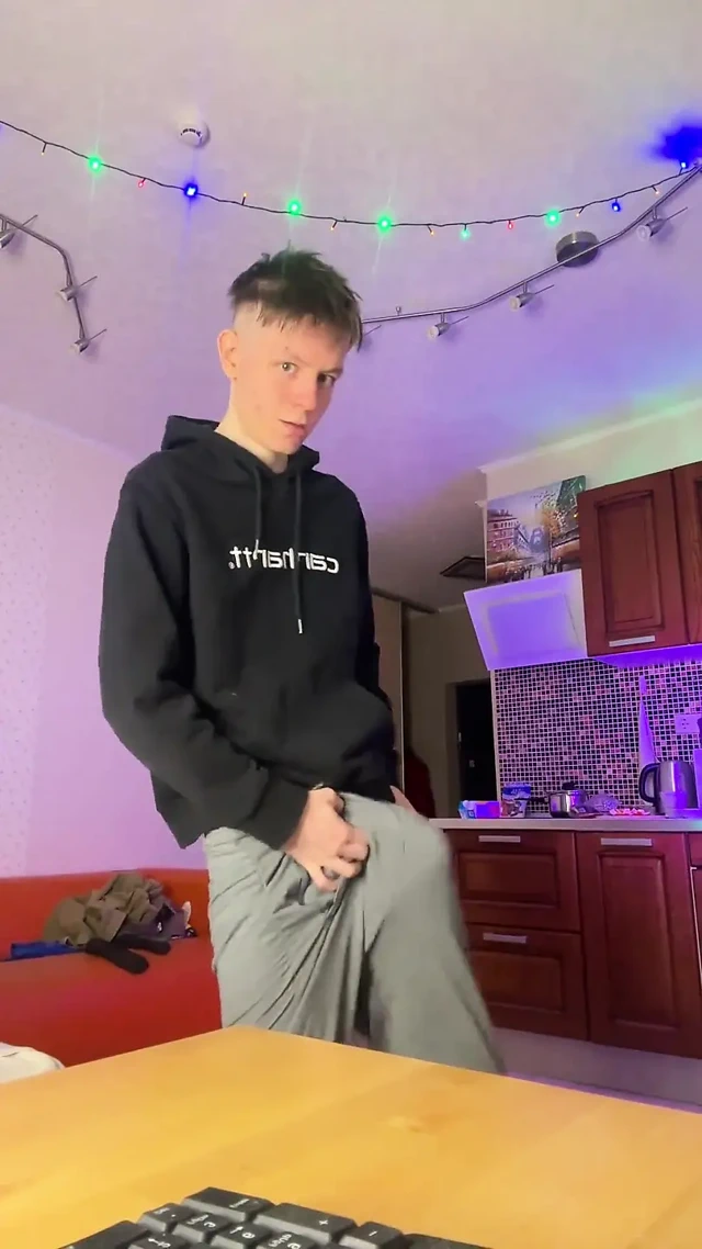 Skinny Boy Making a Huge Mess with His Thick Dick