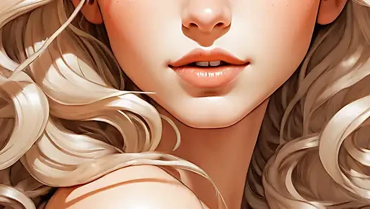 Lustrender çizgi roman tarzı çıplak elf kız slayt gösterisi - seksi ai fantezi elf amcık ve memeler