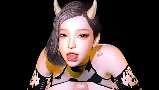 Büyük emziren memeli inek kızı memeyle sikiyor