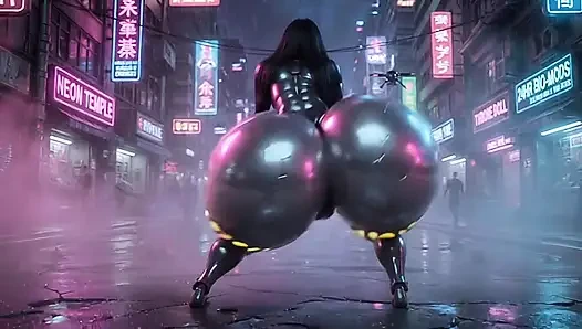 Seksi düzgün vücutlu robot efendisini memnun ediyor