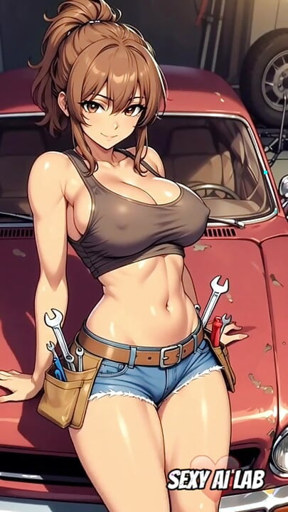 Ateşli anime kızlar ve bikinili heyecan verici mikro klipler