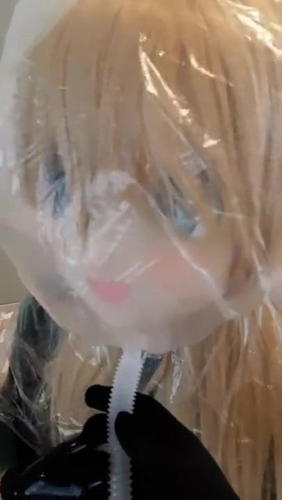 Lateks kigurumi hızlı nefes alma