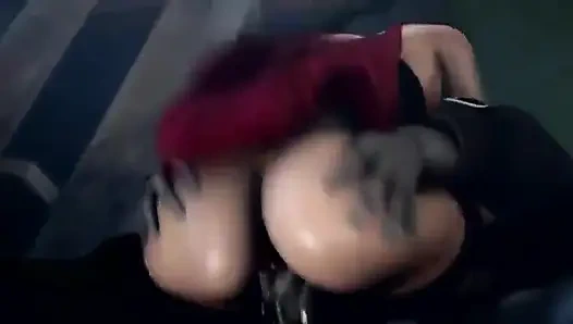 Büyük zenci yarağı ile sert ayakta kovboy kız