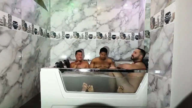 RELAXING IN THE JACUZZI POURING THE MILK