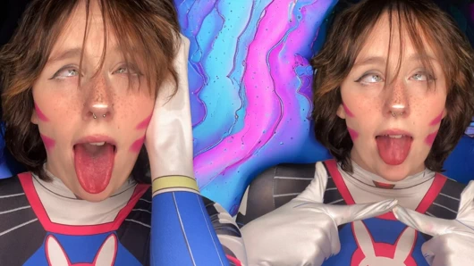 D.VA COSPLAY AHEGAO'YA TAPMA OVERWATCH
