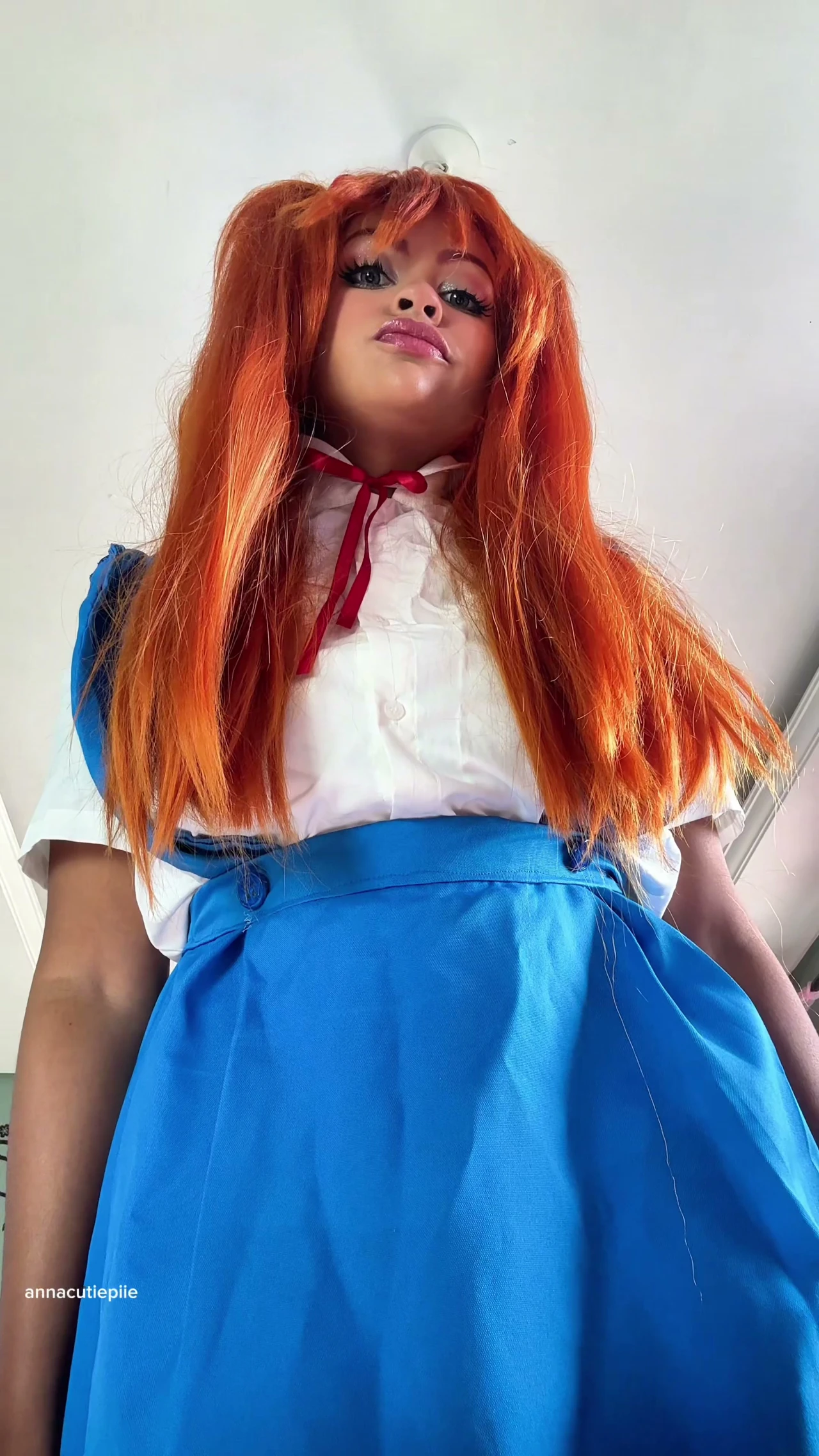 Asuka Cosplay Fart & Burp Compilation Plugsuit and Uniform Chubby Ebony