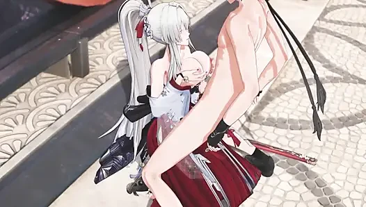 Ürken dalgalar - hiyuki tutkulu seks sahnesi - 3 boyutlu hentai animasyon