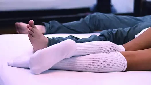 The student seduces the teacher and fucks him at home while her parents are away.