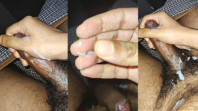 Делийский мужик кончает на член после хорошей мастурбации