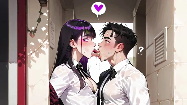 Goth Trans Femboy Couldn't Resist and Sat on Her Best Friend's Cock for the First Time. Hentai Yaoi Animation.