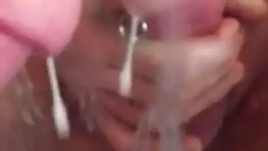 Blowing A Hot Load of Cum in Stereo!