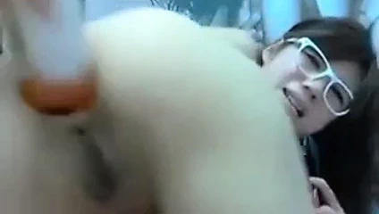 Chinese Girl Dildoing Asshole