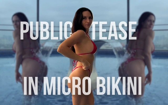 Havuzda Mikro Bikinili Halka açık Azdırma