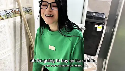 I go down to my neighbor to ask for ice cream