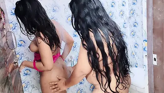 Desi stepmom and her stepdaughter naked bath fingering orgasm pussy bangla xxx
