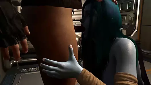 (vam 3d) mavi uzaylı kraliçe haraç öder