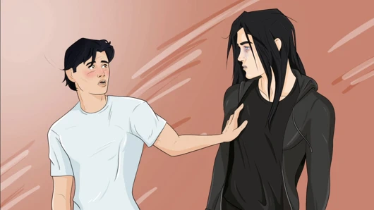 Film stüdyosunda kapüşonlu bir adamı ikna etmeye çalışıyor