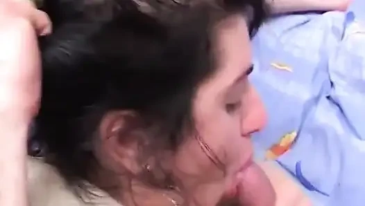 Hairy mature anally banged and sprayed on the face in close up