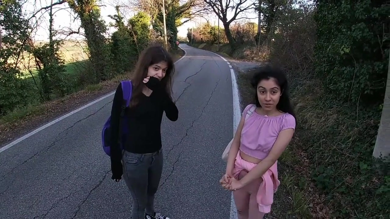 Having Fun with 2 Stranger Girls that come back from School