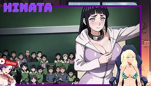 HINATA, akademinin ÖĞRETMENi. Fermuarını açıyor ve göğüslerini ortaya çıkarıyor. Shinobi Sırları 14