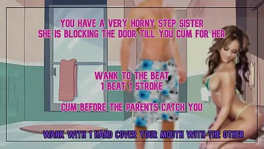 Sadece ses - azgın üvey kız kardeşin onun için boşalana kadar tuvaletten çıkmana izin vermiyor