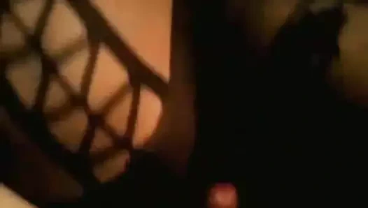 My nylon whore jerks me off ....