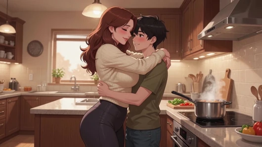 The stepson came back from university and he had a great time with his stepmom